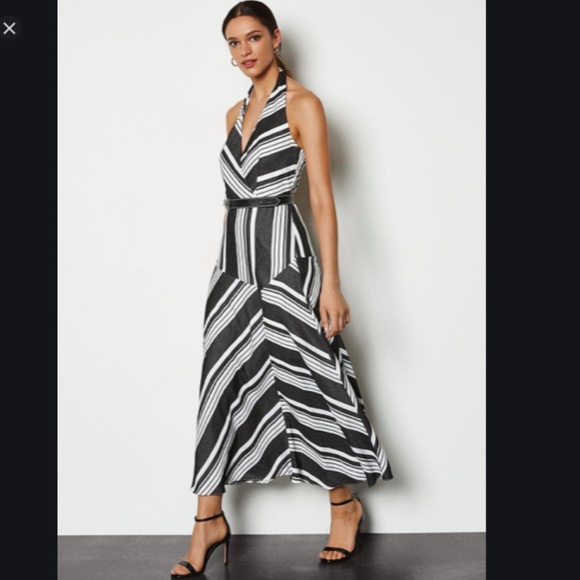 Karen Millen Dresses Karen Millen Black White Halter Dress Sundress Poshmark